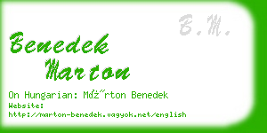 benedek marton business card